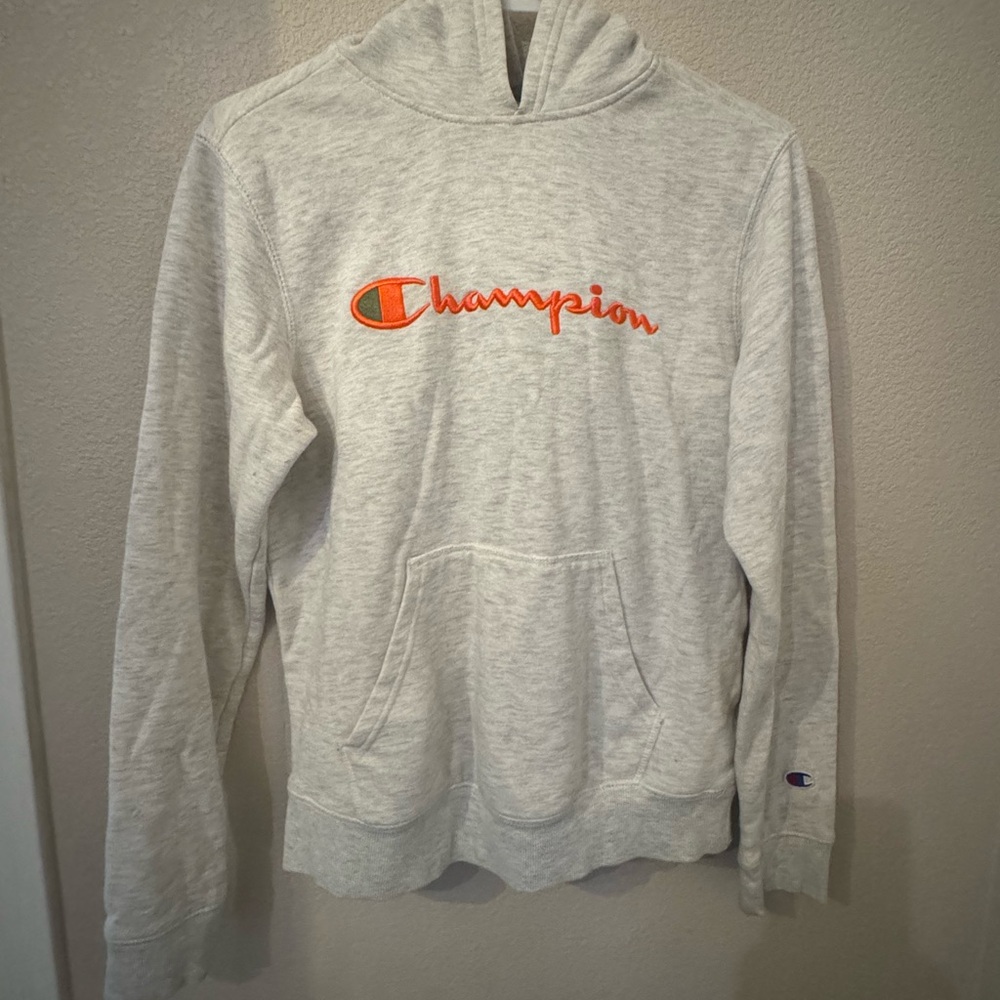 Champion Green and White Sweatshirt